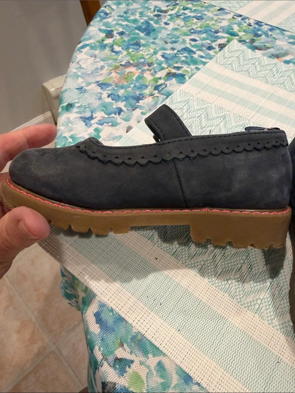 GAP Navy Mary Jane Shoes with Pink Insole Toddler size 9
